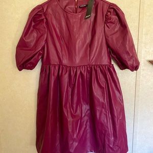 NASTY GAL COLLECTION- NEW WITH TAGS- Purple Leather Dress Size 2